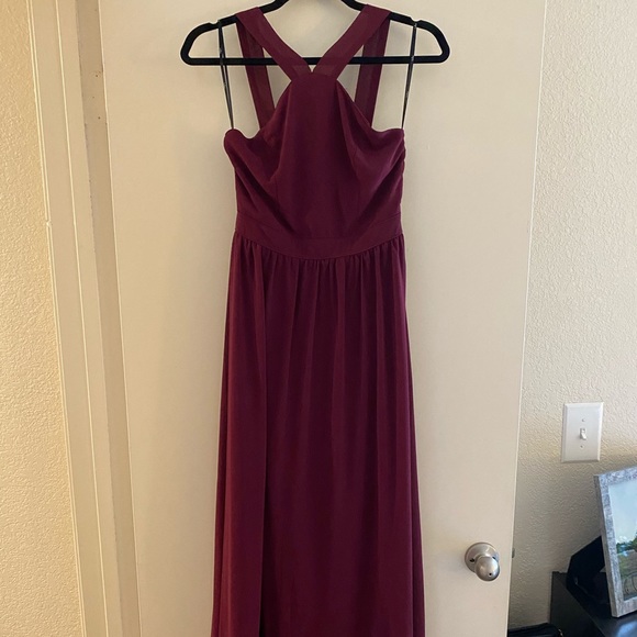 air of romance burgundy maxi dress lulus Small burgundy satin dress